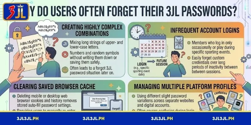 Common reasons why players forget their 3JL password