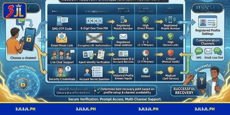 Forgot 3JL password? Account recovery channels
