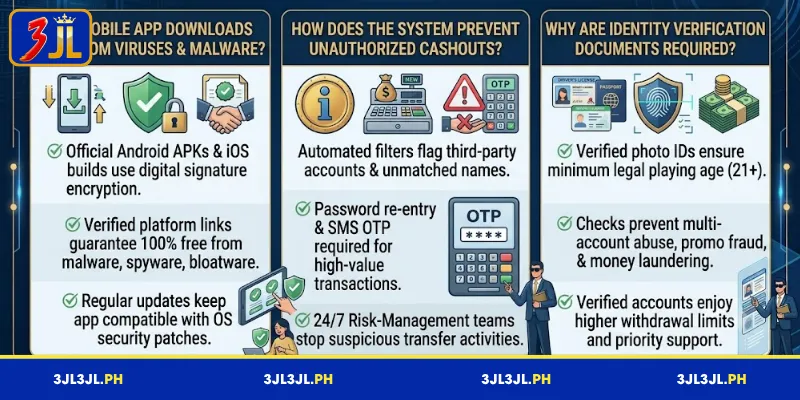 Frequently asked questions and answers regarding 3JL security