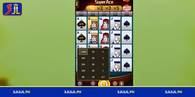 Super ACE Paytable and Winning Combinations